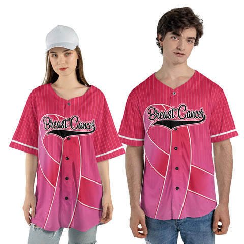 Personalized Name Breast Cancer Jersey, Breast Cancer Awareness Baseball Jersey for women men