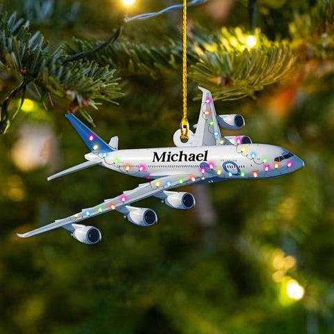 Personalized Airplane Christmas Ornaments 2024, Pilot Christmas Tree Ornament, Travel Ornaments, Airplane 2D Flat Shape Ornament, Airplane Lovers Keepsake, for Pilots