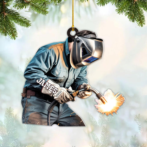 Personalized Welder Ornament, Welder Ornaments for Christmas Tree, Welding Ornaments, Welding Gifts, 2D Flat Christmas Ornaments