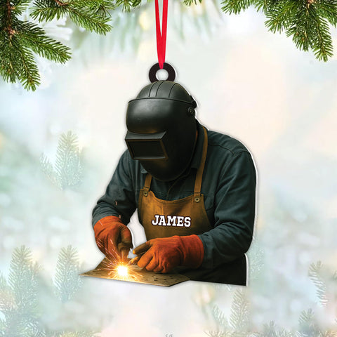 Personalized Welder Ornament Christmas decor, Ornaments for Christmas Tree, Welding Ornaments, Welding Gifts, 2D Flat Christmas Ornaments