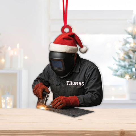 Custom Name Welder Ornament Christmas decor, Ornaments for Christmas Tree, Welding Ornaments, Welding Gifts, 2D Flat Christmas Ornaments