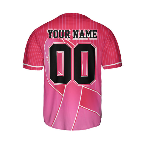 Personalized Name Breast Cancer Jersey, Breast Cancer Awareness Baseball Jersey for women men