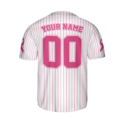 Personalized Name and Number Breast Cancer Jersey, Baseball Breast Cancer Survivor Pride Jersey