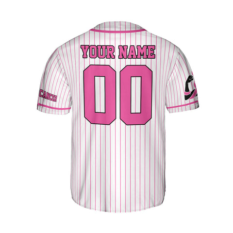 Personalized Name Number Breast Cancer Jersey, Breast Cancer Awareness Warriors Baseball Jersey for women