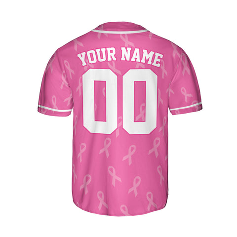 Personalized Number and Name Breast Cancer Jersey, Baseball Breast Cancer Survivor Pride Jersey