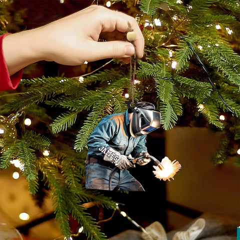 Personalized Welder Ornament, Welder Ornaments for Christmas Tree, Welding Ornaments, Welding Gifts, 2D Flat Christmas Ornaments