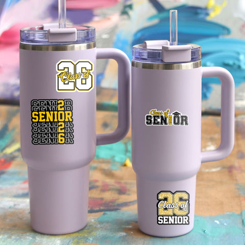 10 Pcs Senior 2026 Stickers, Cute Girly High School Sticker for Student, 2026 Senior Stickers Graduation Class of 2026 Gift College Student Decoration for Laptop Bottle Tablet Case