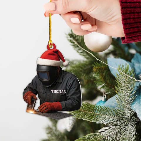 Custom Name Welder Ornament Christmas decor, Ornaments for Christmas Tree, Welding Ornaments, Welding Gifts, 2D Flat Christmas Ornaments