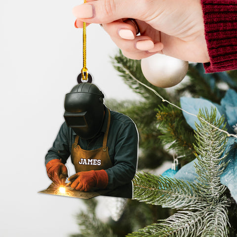 Personalized Welder Ornament Christmas decor, Ornaments for Christmas Tree, Welding Ornaments, Welding Gifts, 2D Flat Christmas Ornaments