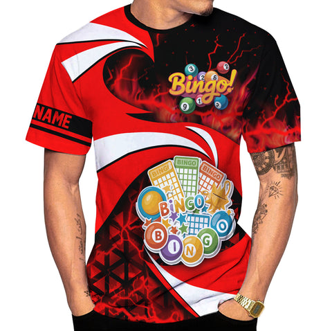 Custom Team Name and Name BINGO 3D Shirt for Men Women, Custom Bingo game Shirts for Team