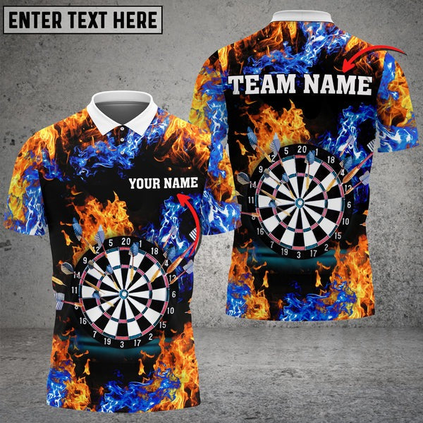 Mostprints Red And Blue Flame Darts Personalized Name 3D Shirt