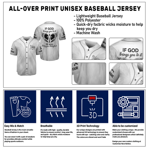 Customized Name Lung Cancer Jersey, Lung Cancer Awareness Christian Baseball Jersey for women men