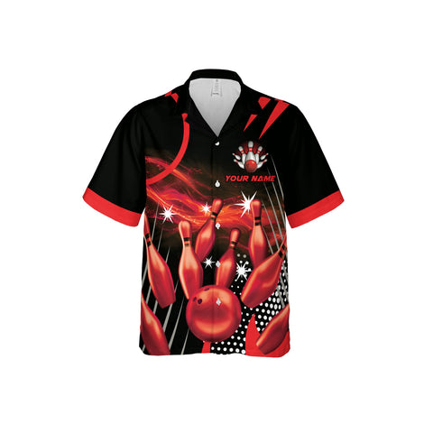 Customize Name Team Name Bowling Hawaiian 3D Shirts for Men and Women, Bowling Hawaii Shirts for Bowling Team, Bowling fan Gift
