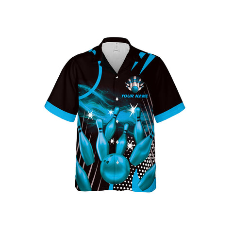 Customize Name Team Name Bowling Hawaiian 3D Shirts for Men and Women, Bowling Hawaii Shirts for Bowling Team, Bowling fan Gift
