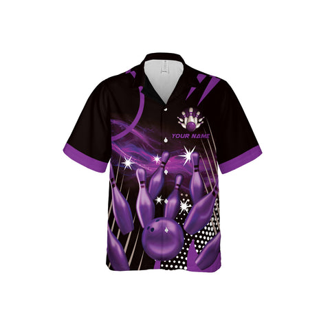 Customize Name Team Name Bowling Hawaiian 3D Shirts for Men and Women, Bowling Hawaii Shirts for Bowling Team, Bowling fan Gift