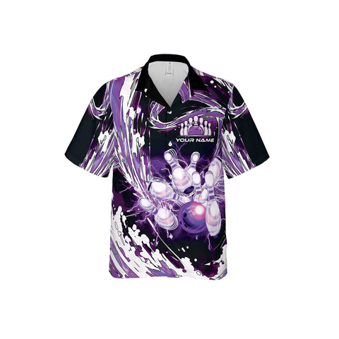Customize Name Team Name Bowling Hawaii 3D Shirts for Men and Women, Bowling Hawaiin Shirts for Bowling Team