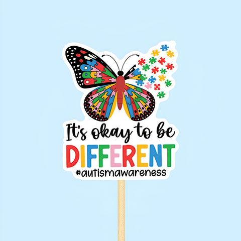 Butterfly autism awarness Sticker, Waterproof Vinyl Sticker for Book Laptop Water Bottle Phone Case