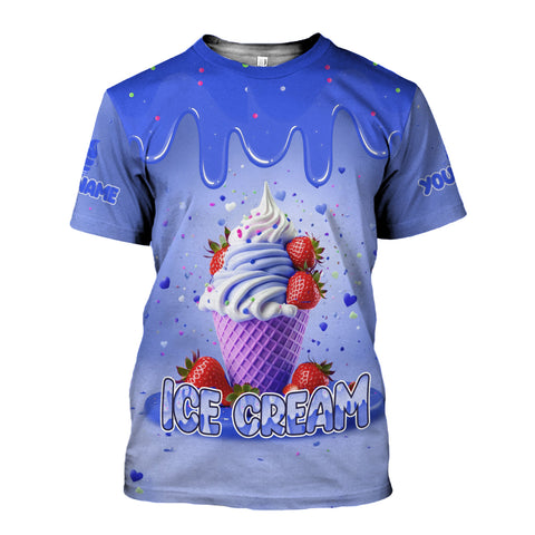 Custom Name Ice Creams 3D Shirt, Ice Cream Shirts for Team Men Women