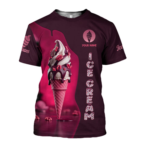 Personalized Ice Creams 3D Shirt, Custom Ice Cream Shirts for Team Men Women