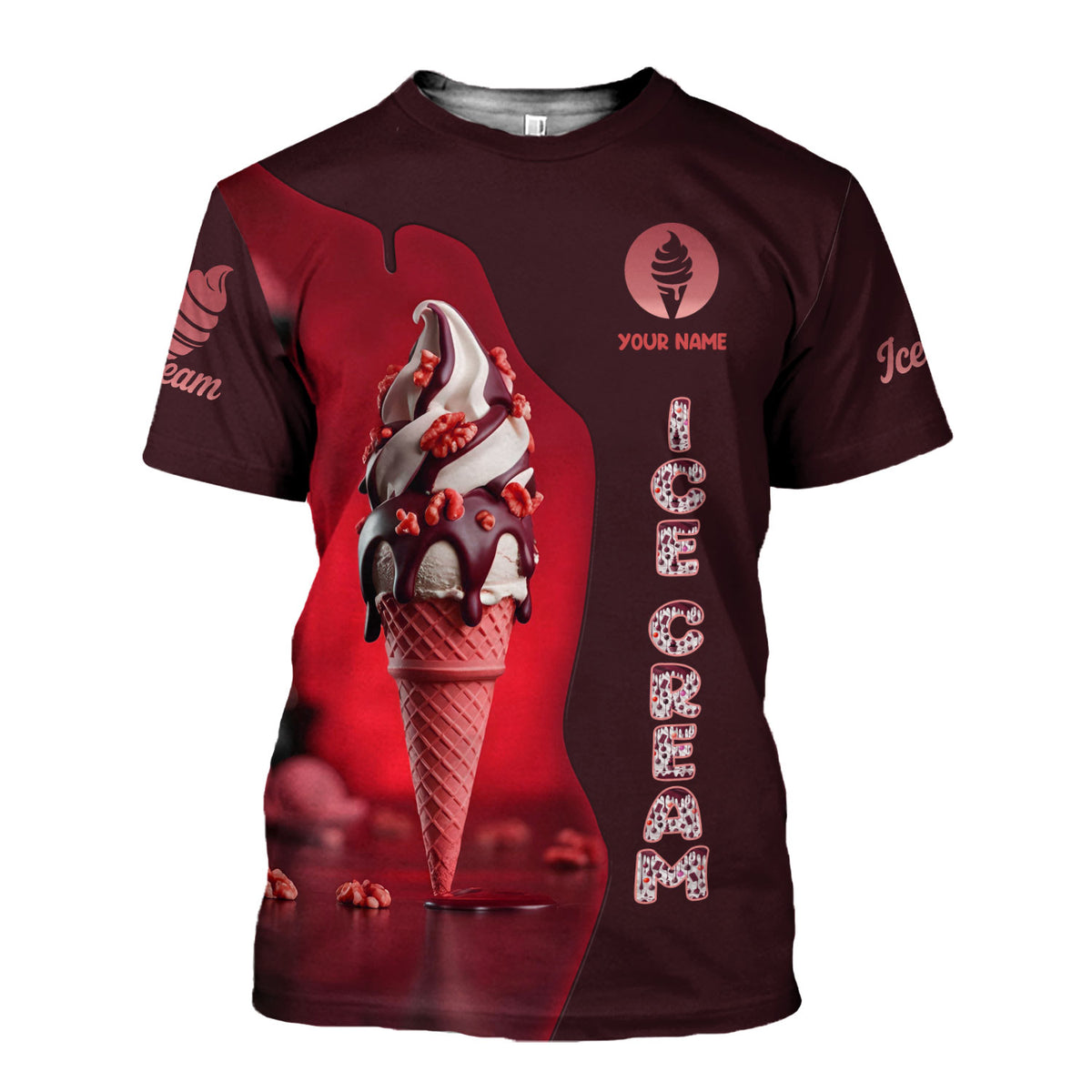 Personalized Ice Creams 3D Shirt, Custom Ice Cream Shirts for Team Men Women
