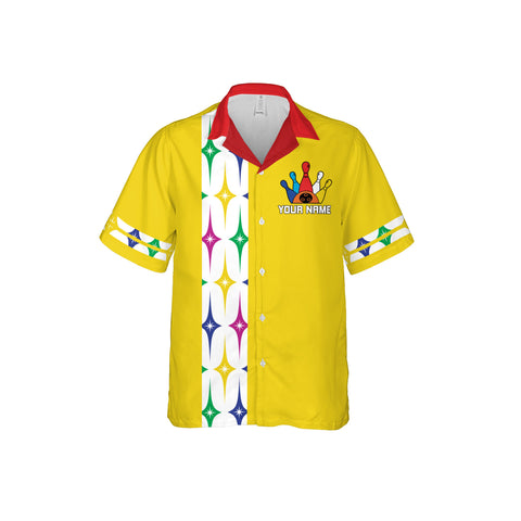 Homedesign Personalized Name Bowling Hawaii Shirts for Men and Women 3D, Bowling Hawaiian Shirts for Team Bowling, Bowling fan Gift
