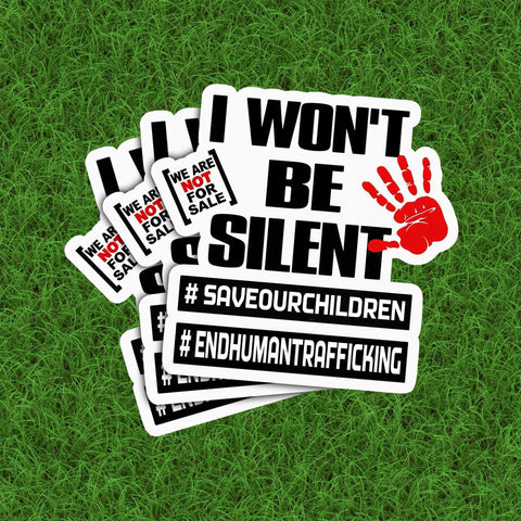 I Won't Be Silent Save Our Children End Human Trafficking Sticker, 3 inches Waterproof Vinyl Sticker for Book Laptop Water Bottle Phone Case