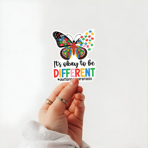 Butterfly autism awarness Sticker, Waterproof Vinyl Sticker for Book Laptop Water Bottle Phone Case