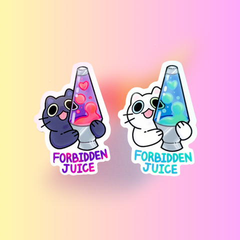 Forbidden Juice Lava Lamp Sticker | Cute Pet 90s Nostalgia Design | Sticker for Laptop, Water Bottle, Phone