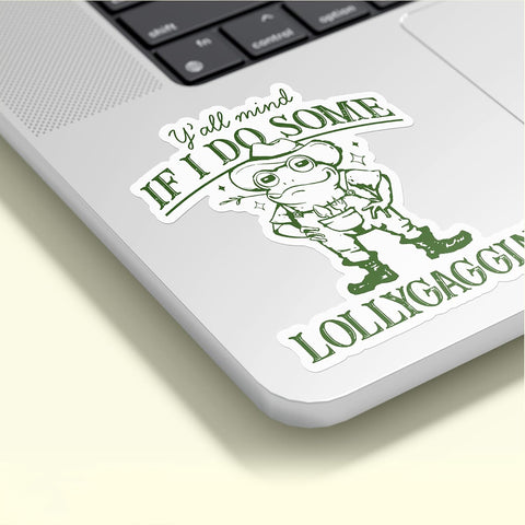 3Pcs Funny Cowboy Frog  If I do some Lollygagging Sticker, Waterproof Vinyl Stickers for Laptop Kindle Car Tumbler Mug Phone Notebook