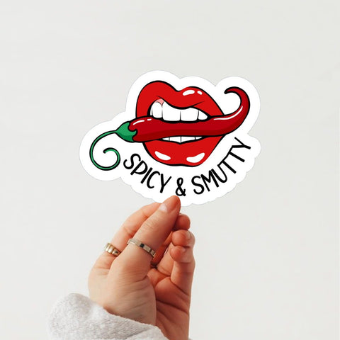 Spicy  & Smutty red lips sticker, Waterproof Vinyl Sticker for Book Laptop Water Bottle Phone Case